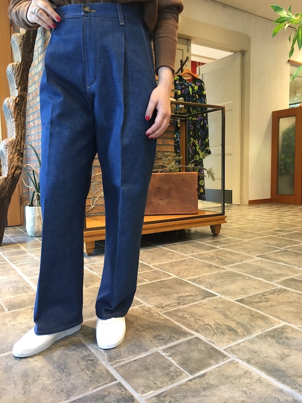 cristaseya DENIM PLEATED TROUSERS - デニム/ジーンズ