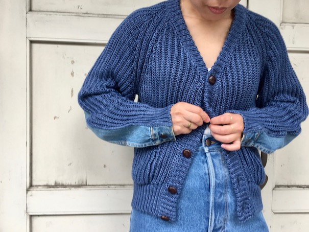 CristaSeya BLESS DENIM KNIT CARDIGN - ニット/セーター