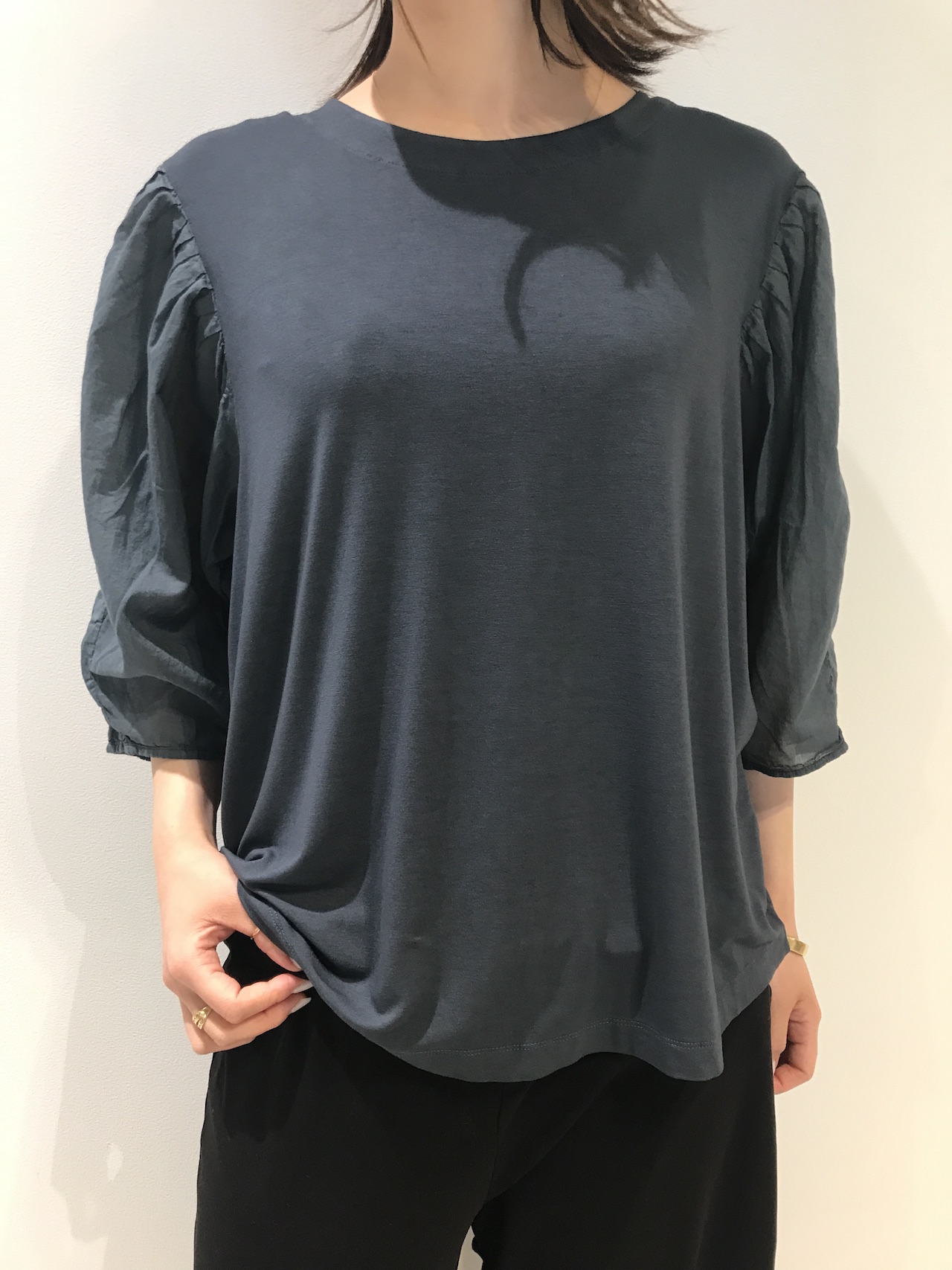 の通信販売 ● イタリア製 TRANSIT PAR-SUCH 重ね着風　デザインカットソー Tシャツ/カットソー(七分/長袖)