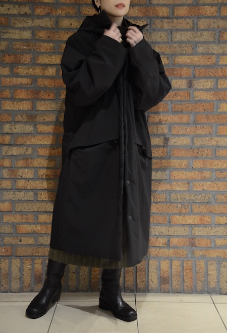 ATON Asako Nylon Hooded Coat - モッズコート